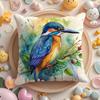 Kingfisher watercolor painting Cushion Cover Home & Car Multi-Scene Pillow Cover - Reversible, Soft & Durable for Daily Use