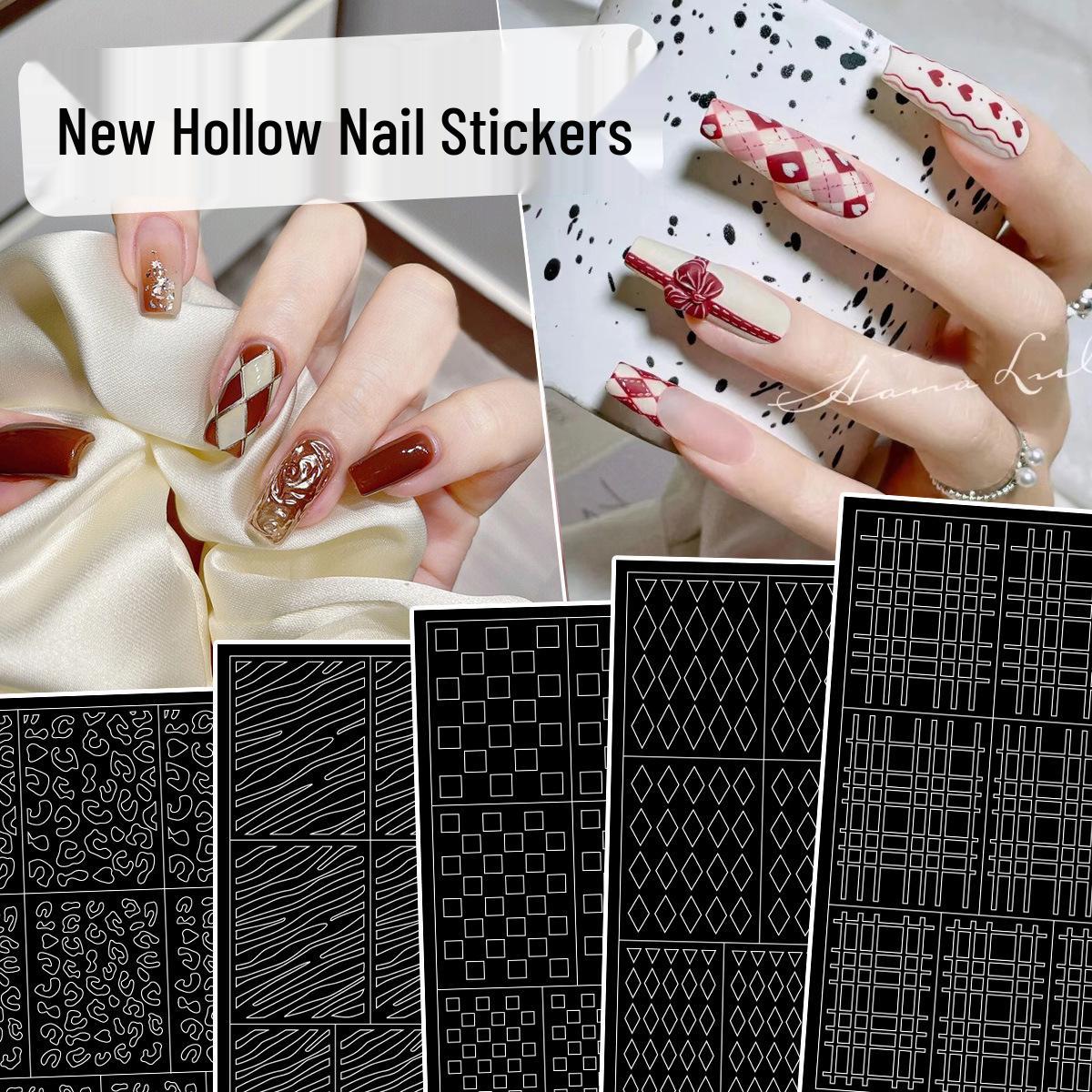 

Dual-Use Checkerboard & Leopard Print Nail Decals with Gradient Color Options