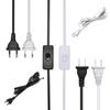 10 Pcs Black/White EU/US Pulg Electric Wire Lamp Switch Cable International Standard Power Cord with Switch Plug Copper Wire