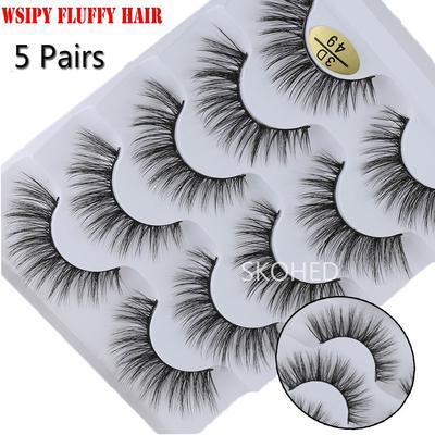 Natural Long Wispy Flared Eye Lash Extension 3D Faux Mink Hair Criss-cross False Eyelashes