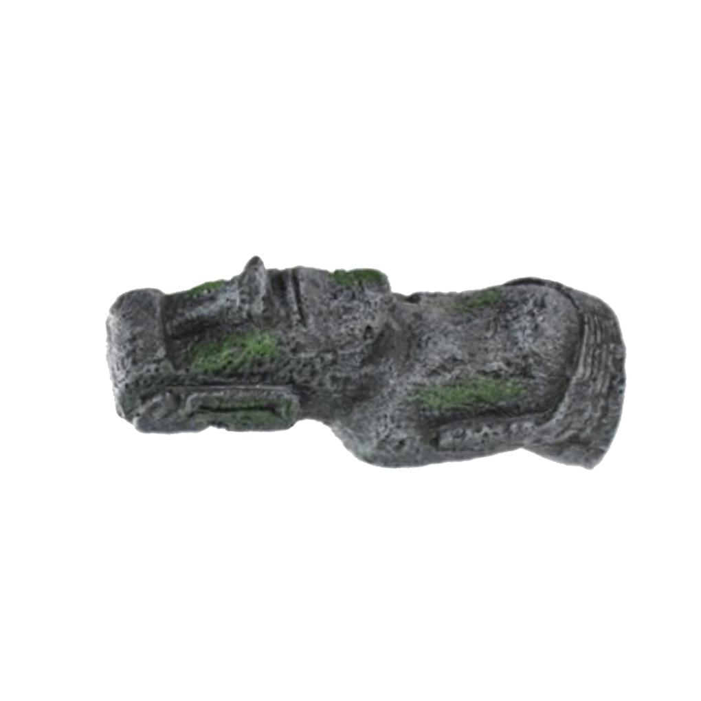 Resin Artificial Aquarium Easter Island Statue Decoration Underwater Landscaping Craft Ornaments Fish Tank Decor