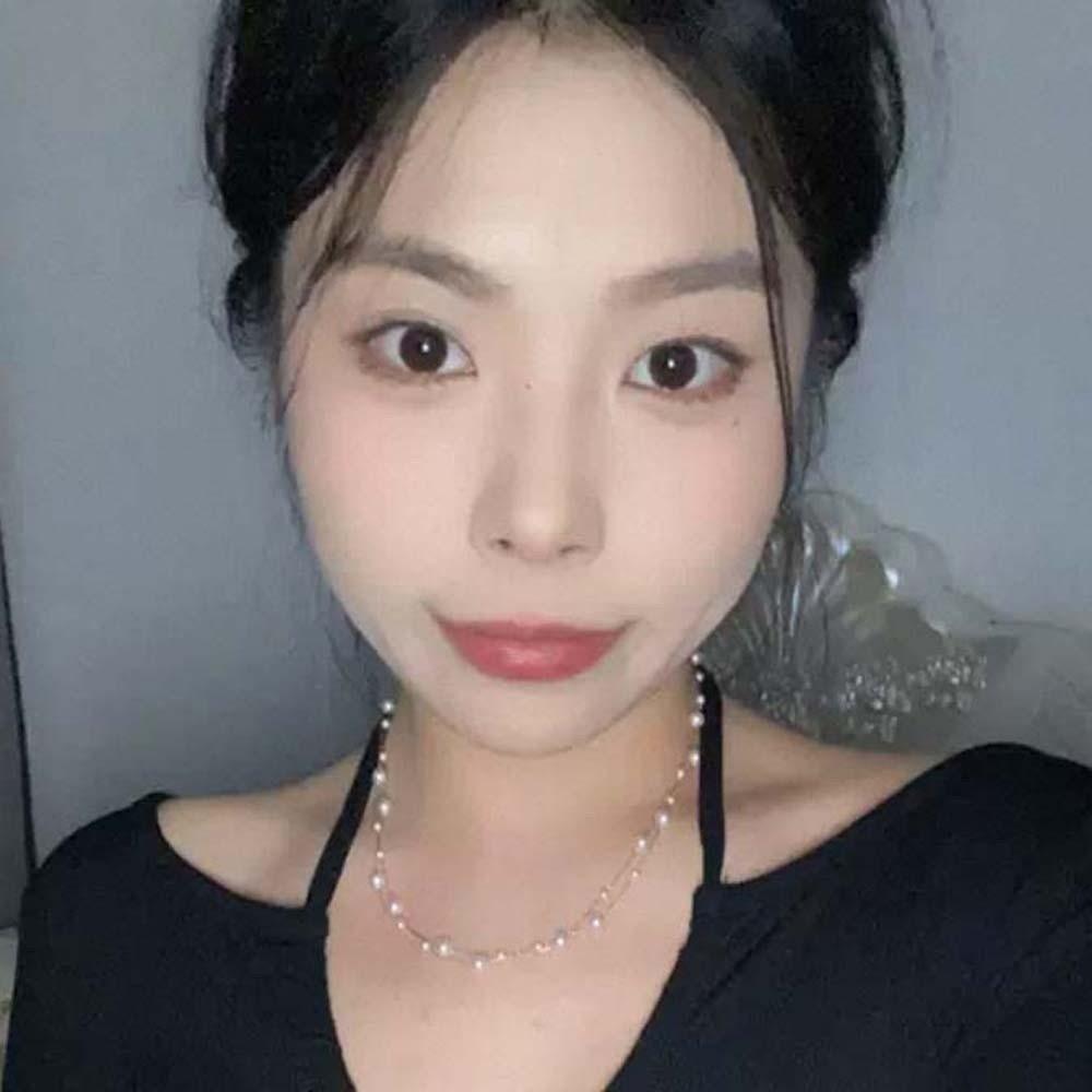 Titanium Steel Beaded Choker Necklace Exquisite Collarbone Chain Wedding Neck Pendant  Women