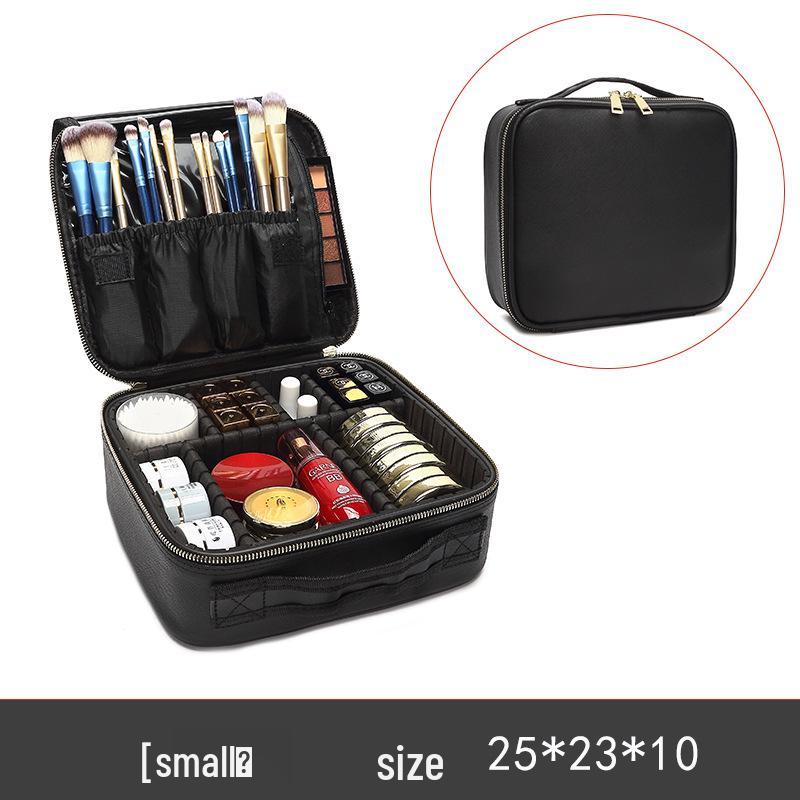 Professional Large Capacity Makeup & Nail Art Storage Box with Handheld Compartments