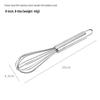 8", 10", 12" Stainless Steel Manual Egg Whisk - Multi-purpose Handheld Beater for Cream and Egg White Mixing