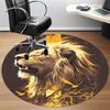1pc Lion Majesty Office Round Area Rug, Indoor Mat Suitable ForOffice, Under Office Chairs Bedroom Living Room Home Decor, Room Deco,  n37
