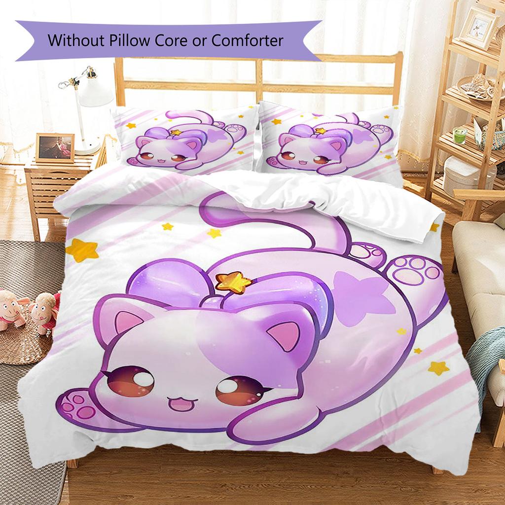 Aarmau Pattern Bedding,Quilt Set Quilt Cover Pillowcase Home Birthday Gift(1 * Duvet Cover + 2 * Pillowcase, Without Core)