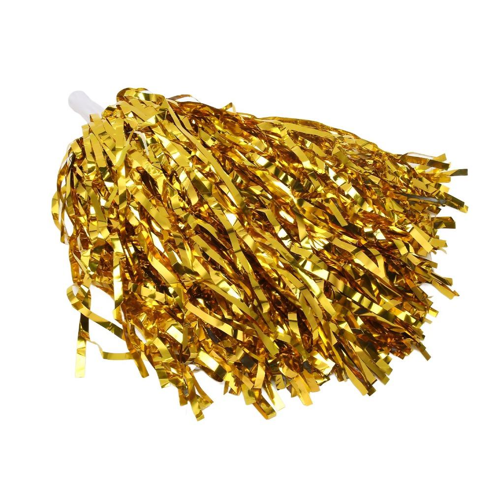 20PCS PET Cheering Hand Flowers Handle Cheerleader Pompoms Cheerleading Pom Poms For Sports Party