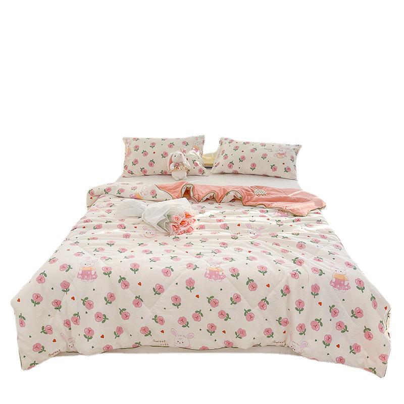 Double Layer Gauze Summer Quilt: Soft, Machine Washable, Class A for Mother and Baby
