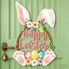 Wooden Easter Decors Rabbit Sign With Spring Floral Designs Perfect For Party Decorations And Creating Cheer