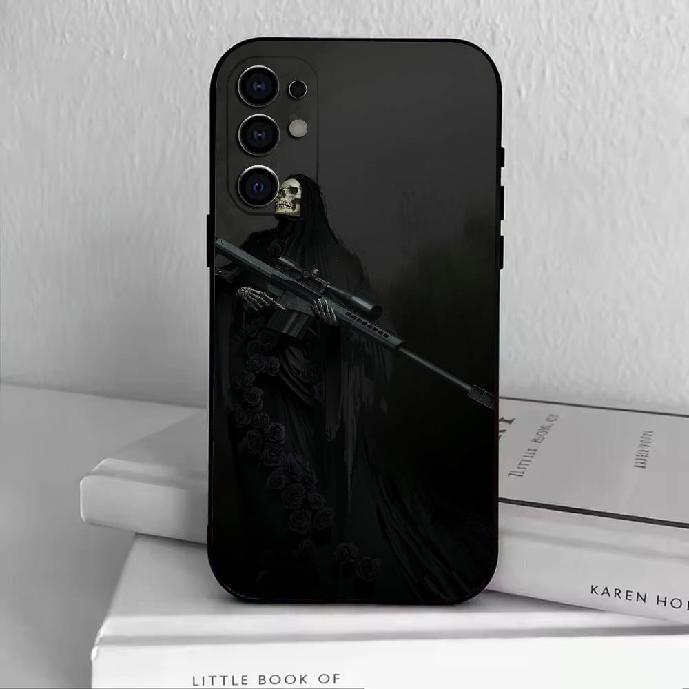 

Reaper Skull Skeleton Gun-RSG Phone Case Black Silicone Soft For Samsung S25,S24,S21,S22,S23,S30,Ultra,S20,Plus,Fe,Lite Samsung S25ULTRA