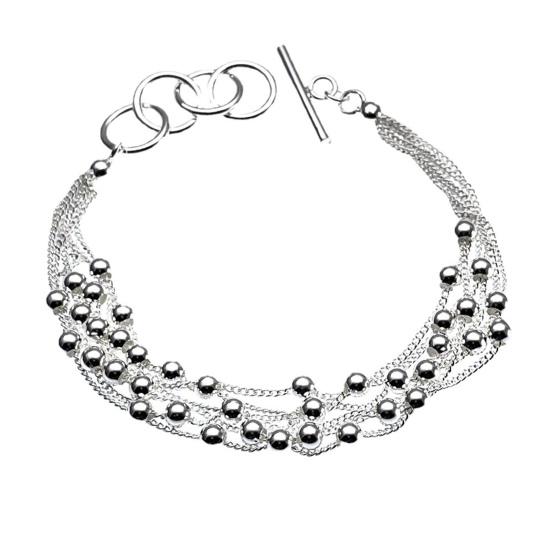 

Женский браслет с многослойными металлическими бусинами, однотонный, регулируемая длина, женское украшение на запястье