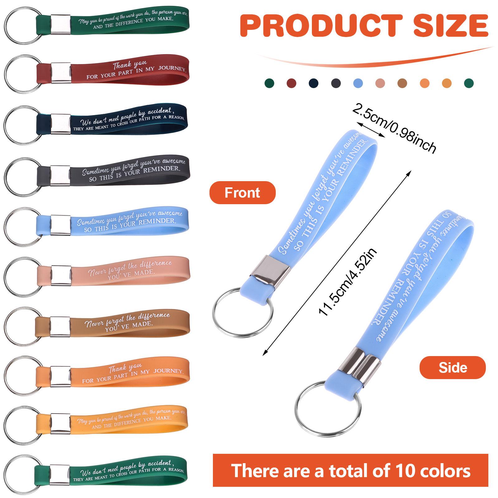 

30 Pcs Employee Inspirational Keychain For Coworker Gift Bulk Silicone Appreciation Thank You Keychain Gift Motivational Quote K бронзовий