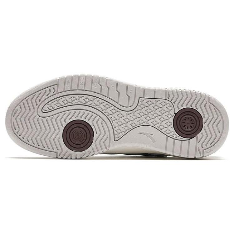 New Anta Wave Shoes Slip Resistant Low Top Skateboard Shoes Women's White Gray 922348003-3