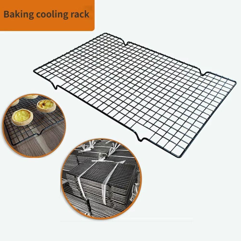 4Pcs Black BBQ Grill Net Mesh Hole Cake Cooler Drying Stand Bread Cooling Rack  Cooling Grid Tools