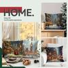 Christmas Street Cushions Pillowcase Polyester Cushion Cover Throw Pillow Pillowcover Home Car Sofa Decor