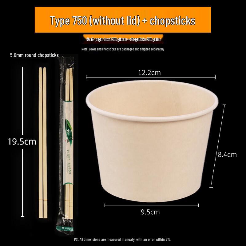 Youde Disposable Paper Bowls with Chopsticks