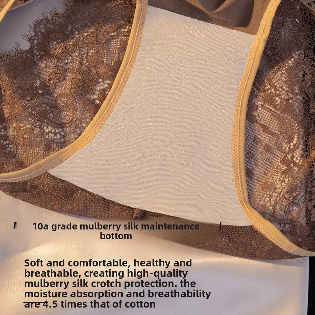 Girl Spring Summer New Fashion Lace Bow Pure Color Triangle Briefs