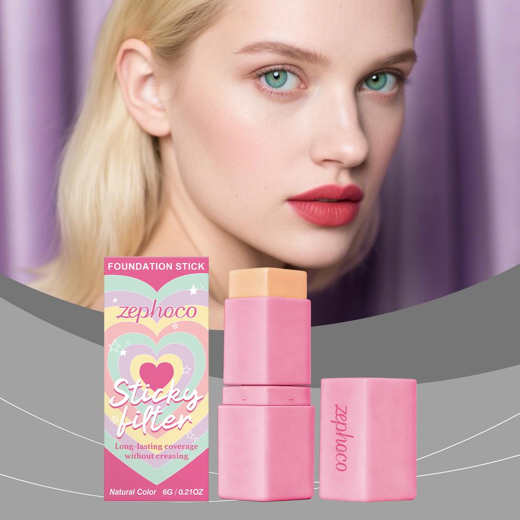 Natural Color Long-lasting Concealer Foundation Stick Natural Makeup with a Light, Moist, Silky, and Smooth Finish