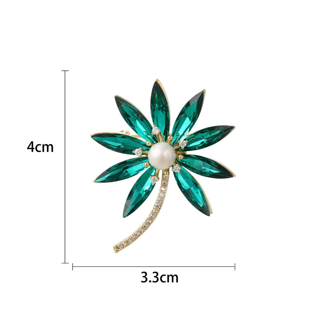 Snowflake & Butterfly Zircon Brooch with Freshwater Pearl for Women's Korean Style Suit Coat