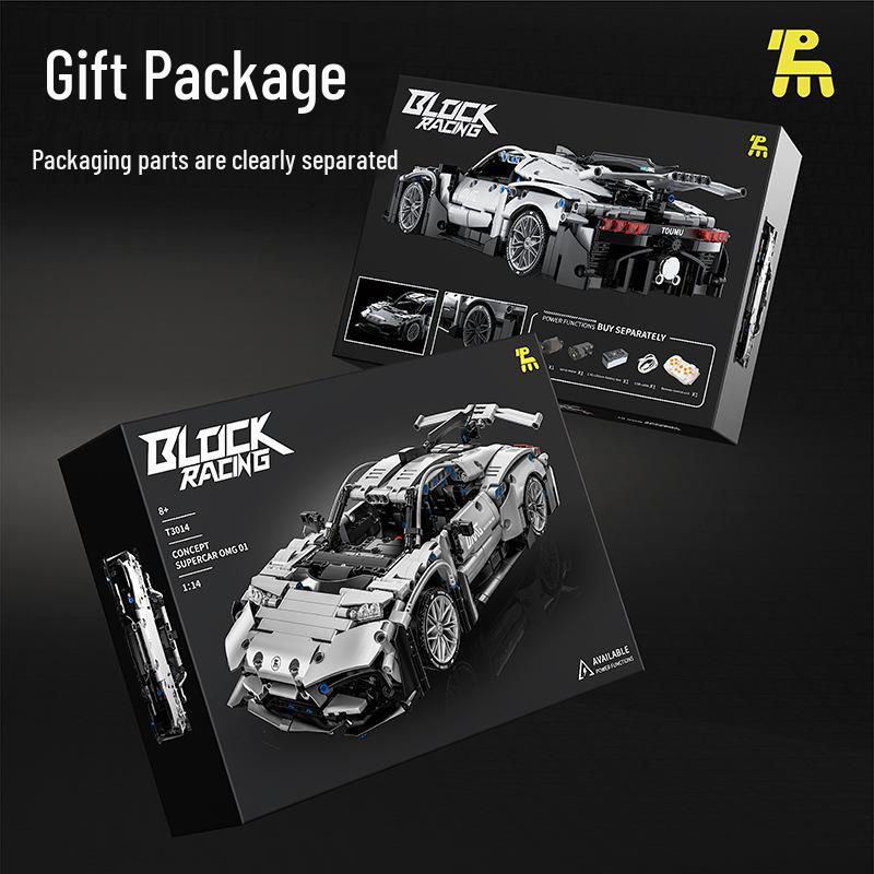 Tuomu T3014 1:8 Supercar Building Blocks: Advanced Adult Assembly Puzzle Model.