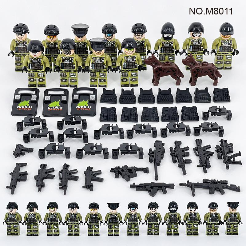 Building Block Military Minifigures Police Special Forces Minifigures Assemble Toys Year-Old Boy Birthday Model