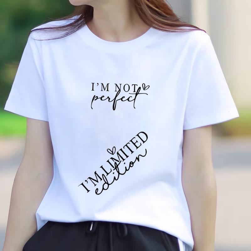 Korean Style Printed Summer T-Shirt: Round Neck, Short Sleeve, Trendy Outerwear for Young Women