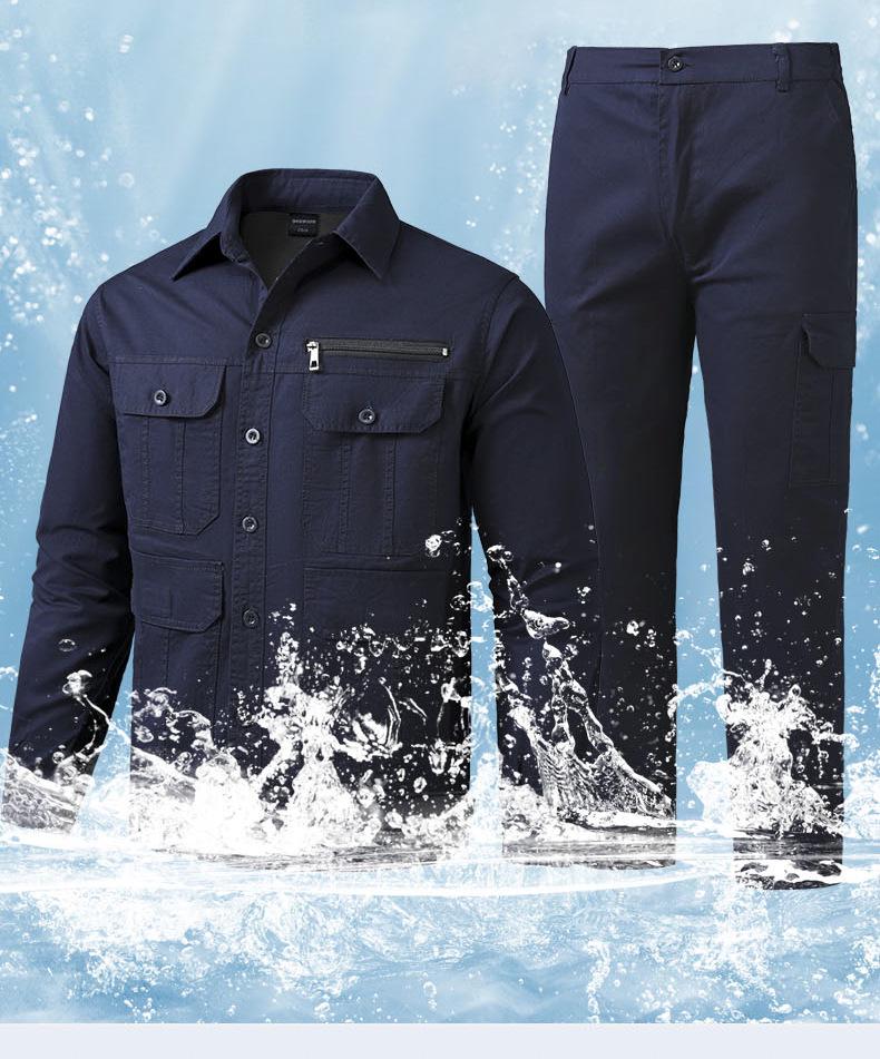 Conjunto de Roupa de Trabalho de Verão para Homem em Sarja de Algodão - Leve, Corte Solto com Design Multibolsos para Soldadores