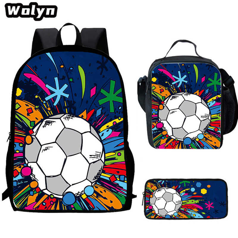 Football School Bag High Definition Waterproof Printing Multi-Functional Load Reduction Ridge Backpack