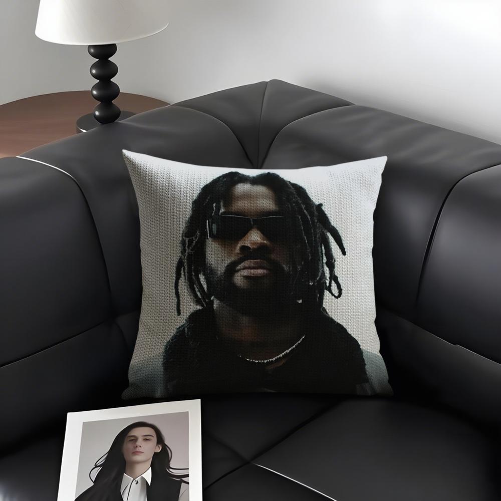 DDamso Rapper Cushion Cover Natural Linen Organic Fabric DoubleSided Printing Sofa Home Decor Gift Pillow Case