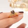 Oval Retro Adjustable Mood Rings Moon Stone Color Changing Mood Ring Changing Color Ring  Gift