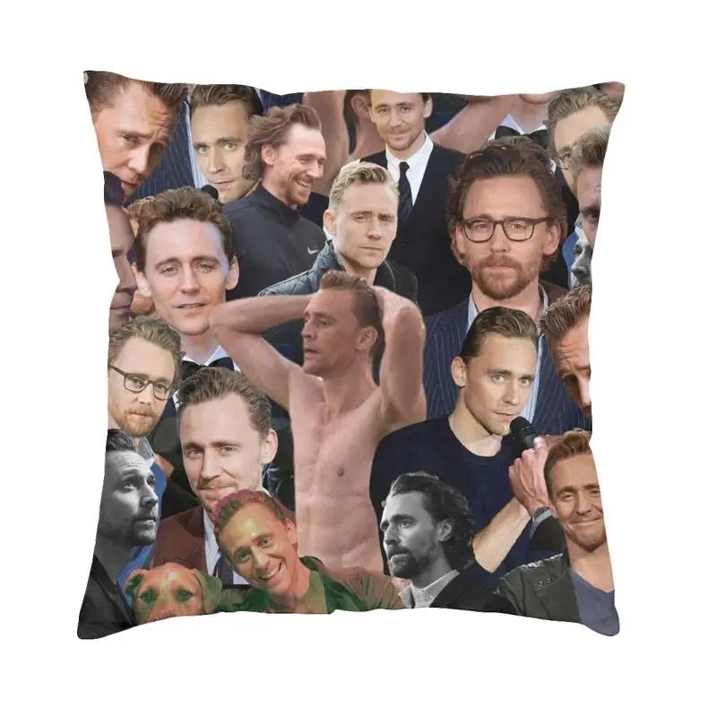 Cool Tom Hiddleston Collage Pillow Case Home Decor 3D Double Side Print Actor Cushion Cover For Car Decoration Salon