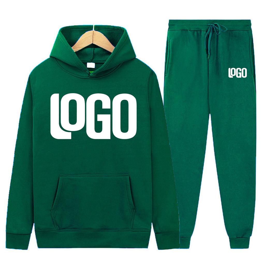 DIY10 Customization of your brand logo Men's and women's casual hoodie set street style personalized sport