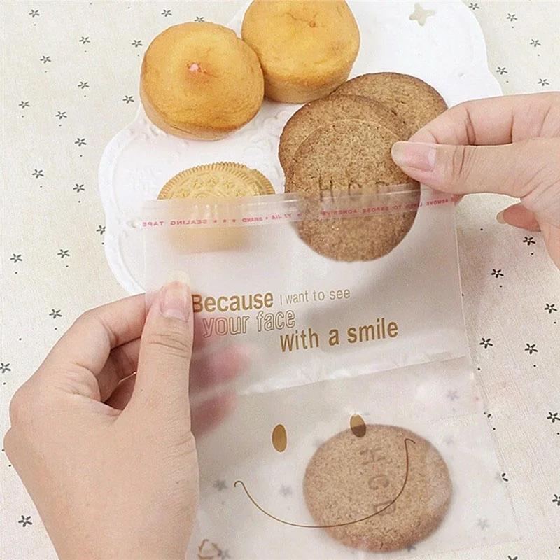 100 STK Kjøkken Bakeutstyr Smykker Mat Godteri Kake Ziplock Glidelåslås Gjenlukkbare Plast Poly Gjennomsiktige Poser Gaveesker