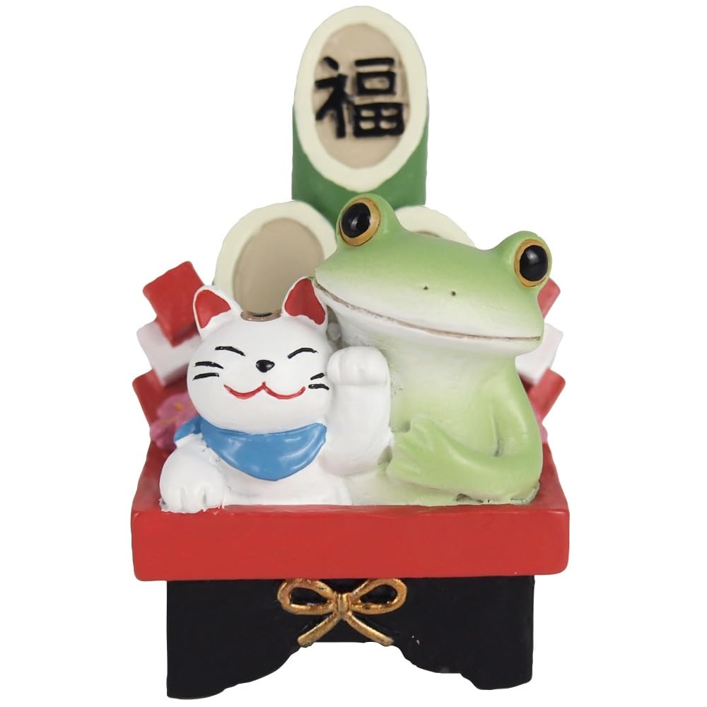 

Daikai Kopo Frog New Lucky Interior New Year Kadomatsu Frog and Maneki x x 622535 Figurine, Year s Charm, Item, Accessory, Gift, Decoration, Neko,