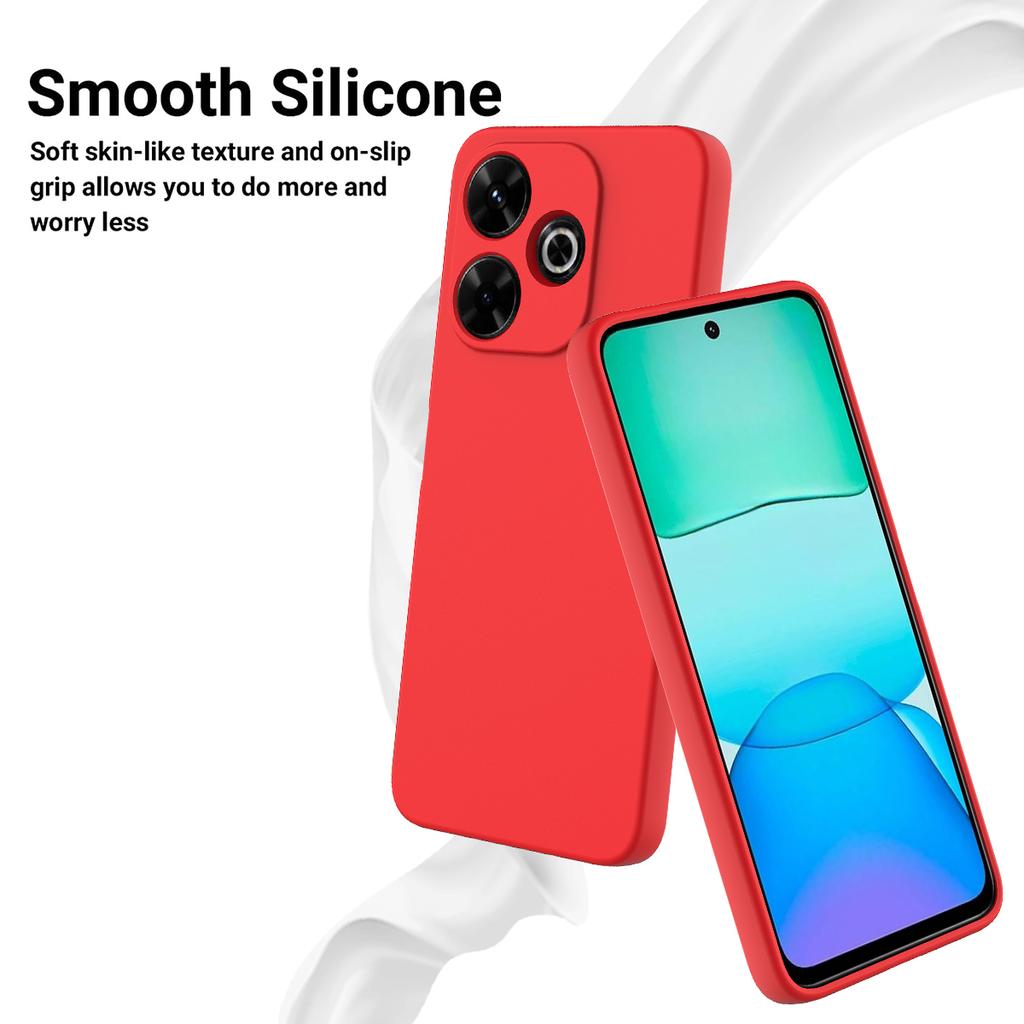 For Xiaomi Poco M6 Plus 5G Neo Case Anti-Drop Liquid Silicone Phone Cover with Strap