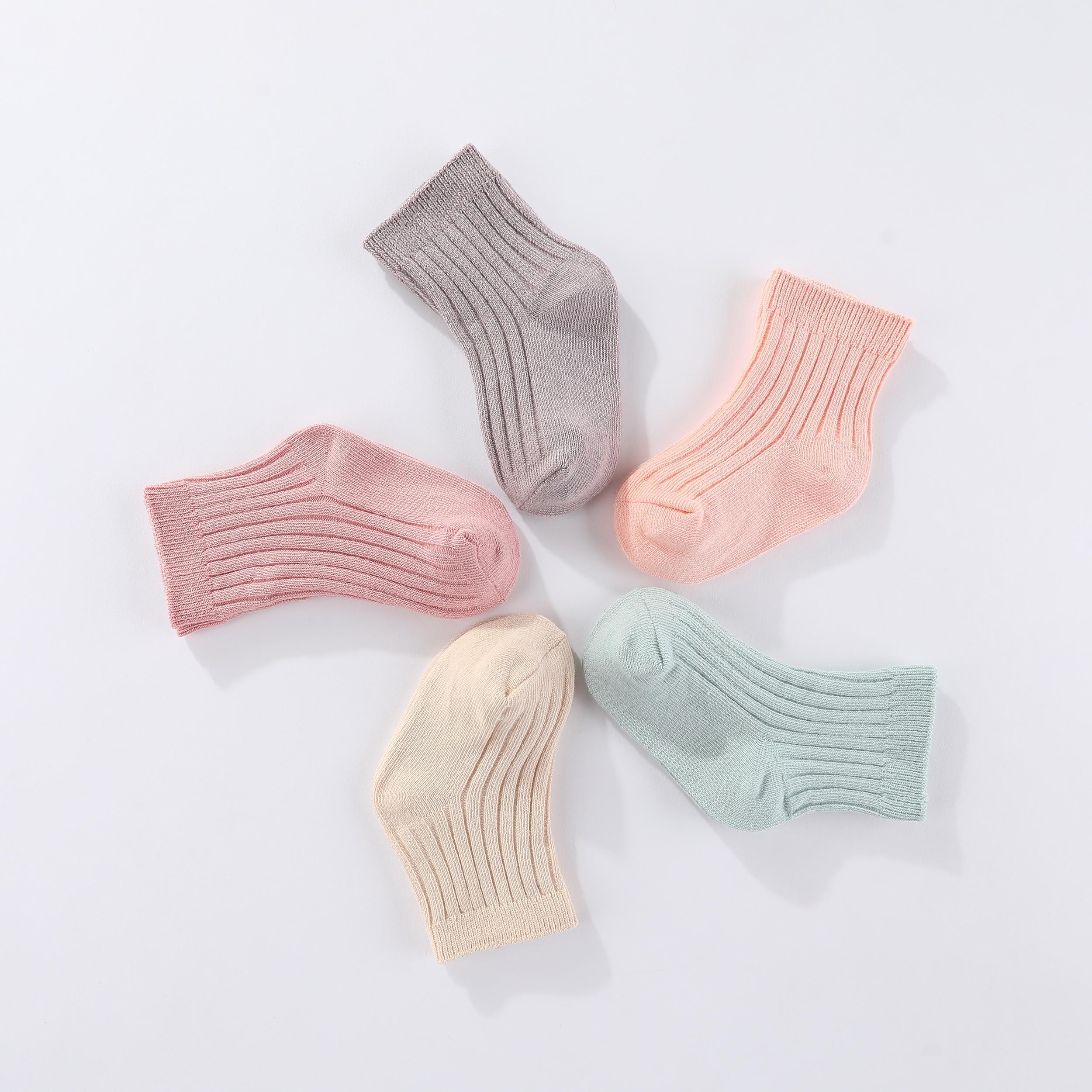 

Kiddiezoom, 5 пар тонких хлопковых носков-поло для маленьких мальчиков и девочек, детские короткие носки для малышей 0-12 месяцев, нескользящие летние дышащие детские носки XS(0-6M)