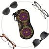 2D-Bohemian Mandala Pattern Protective Eyewear Holder, Sunglasses Case, Vintage Floral Print Glasses Pouch, Zipper Travel Spectacle Organizer Accessor