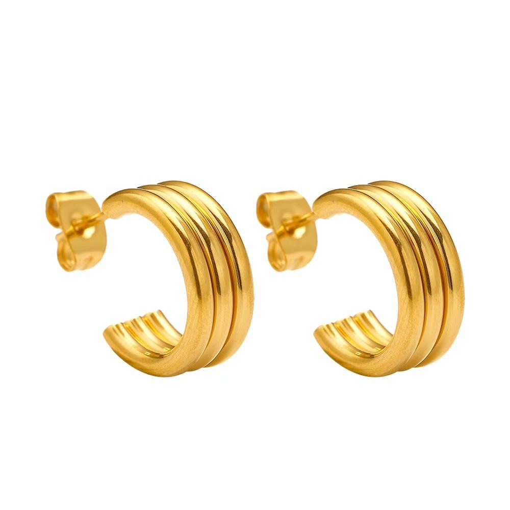 

Персонализированные модные блестящие серьги, высококачественные легкие роскошные геометрические серьги в форме буквы С для женщин золотой