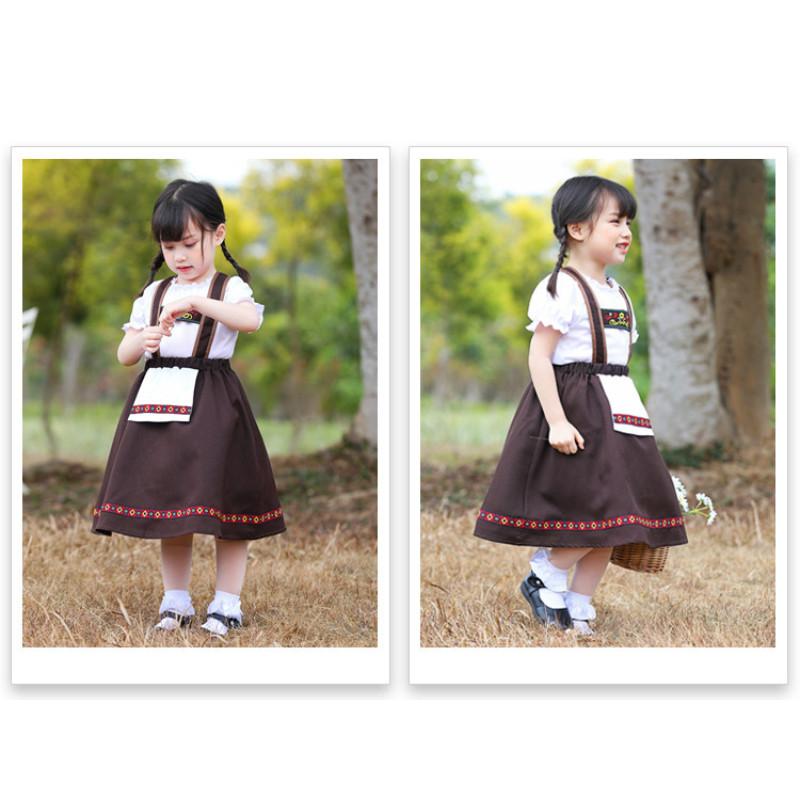 Bavaria Traditional Ethnic Girl Costume With Embroidered Details For Kids Stage Performances