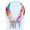 Natural Crystal Bead Collarbone Necklace with Simple Fish Pendant - French Fashion Style for Women
