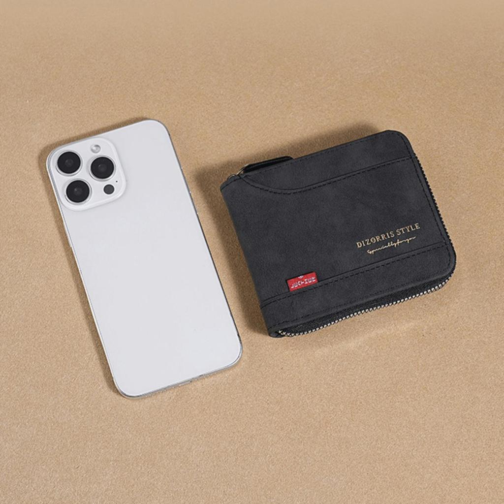 Large Capacity Men Wallets Short Card Bags Zipper Male Coin Purses Classic Vintage Card Holder Men's Wallet