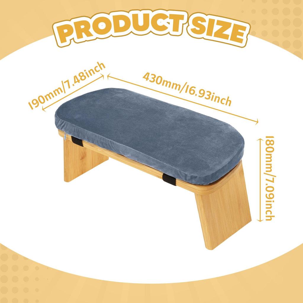 Meditation Bench Prayer with Removable Cushion, Ergonomic, Folding Kneeling Stool Chair