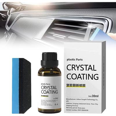 Plastic Parts Crystal Coating,Crystal Coating Plastic Parts, Anti-scratch Hydrophobic Polish, Nano Coating Agent with Sponge, Long-lasting Protection
