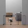 Folding Dog Barrier Black Metal Mesh Indoor Portable Puppy Gate for Home, Indoors 7 Nets