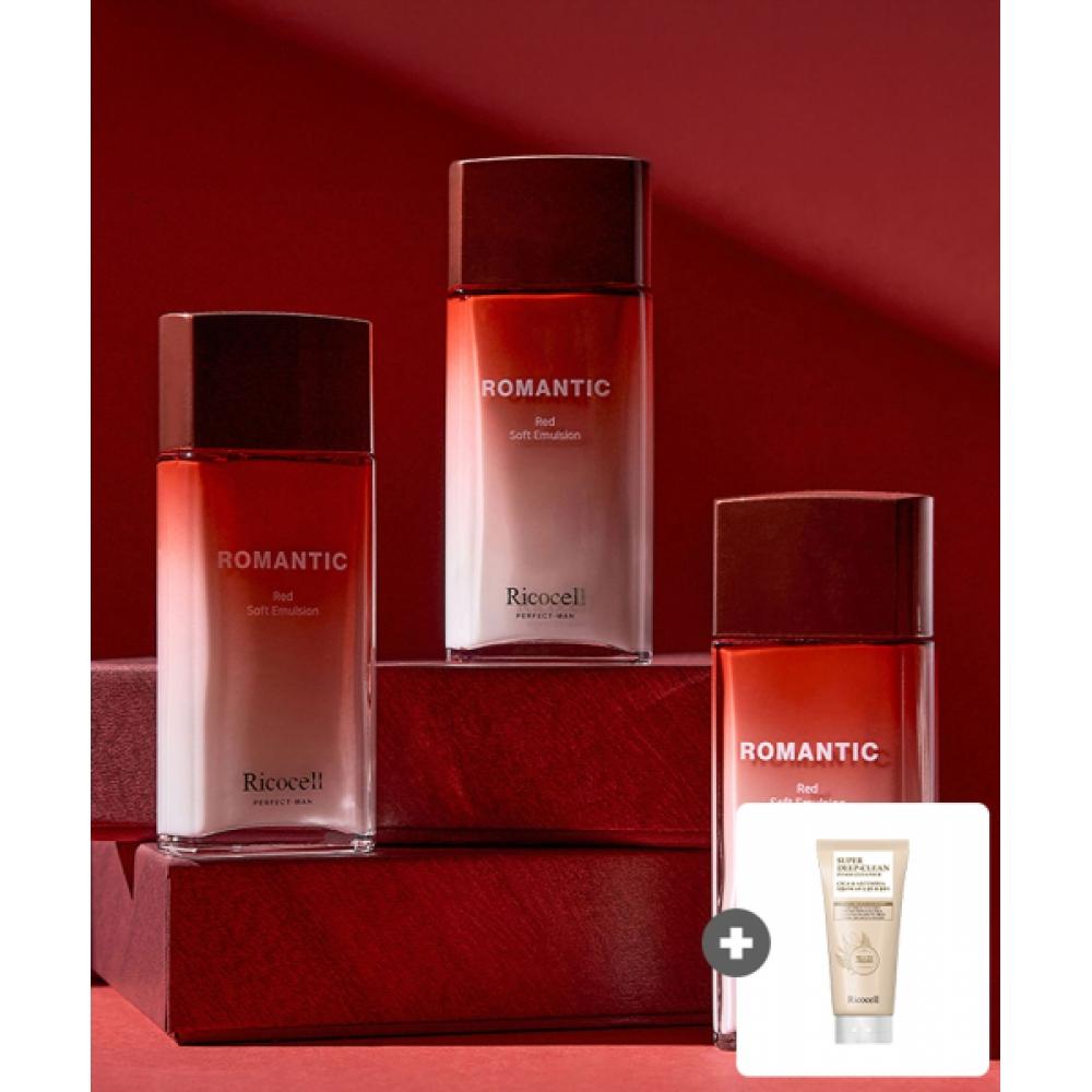 Ricocell Ricocell Perfect Man roMantic Red Soft Emulsion 150ml 2pcs +Ricocell Centella Asiatica   Medicago Super Deep Clean Foam Cleanser 120ml 1 NONE