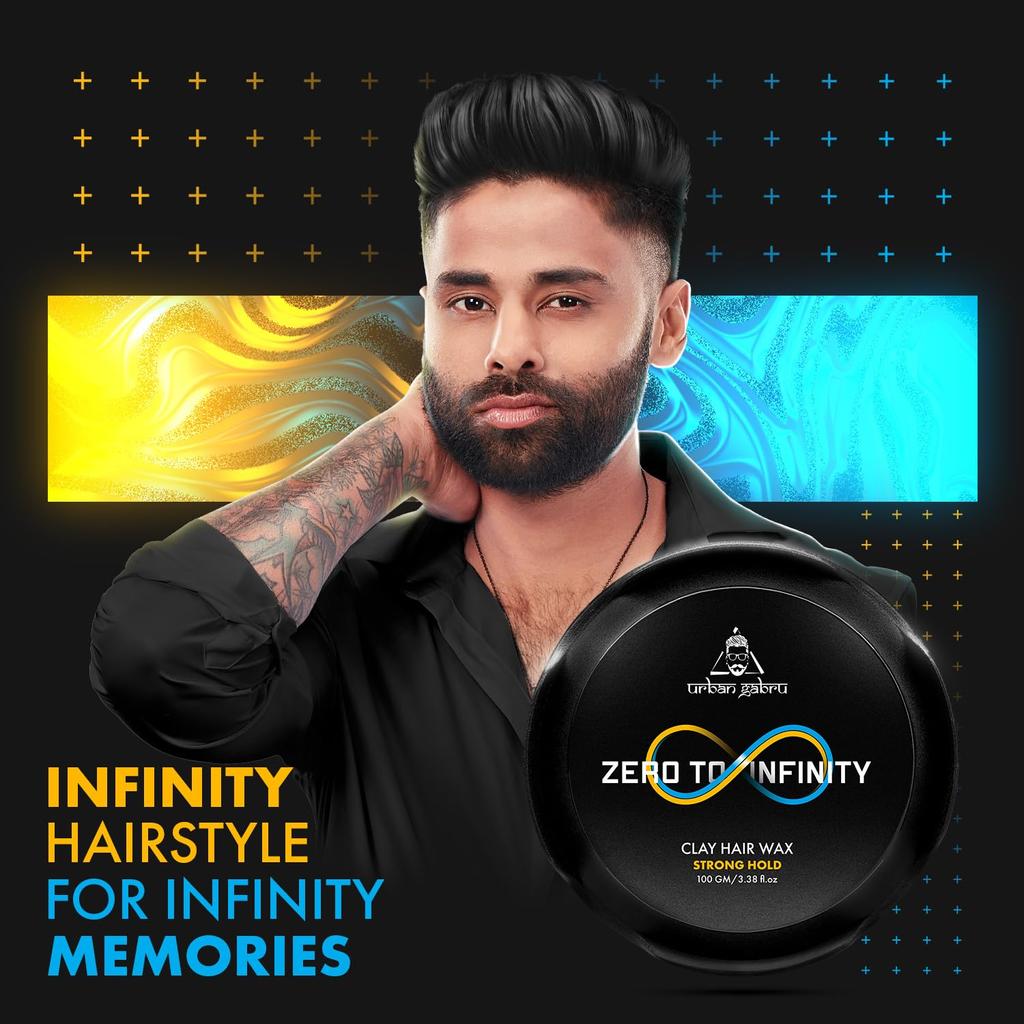 UrbanGabru Clay Hair Wax : Zero to Infinity- Strong Hold | Volume | Hair Style (Hair Wax 100 Gm)