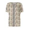 Women's Short Sleeved Patterned Pockets, Work Print Stand Up Collar, Single Breasted Protective Clothing, Cardigan Jacket, Top