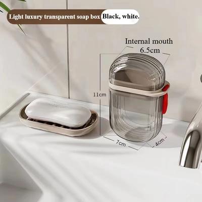 Creative Travel Soap Box With Lid Sealed And Drainable Portable Small Soap Box For Business Trip Travel Soap Box