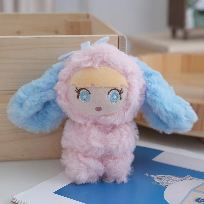 

Rabbit Soft Plush Keychain Doll Adorable Toy For Girls Cute Accessory For Bags And More Pink Blue