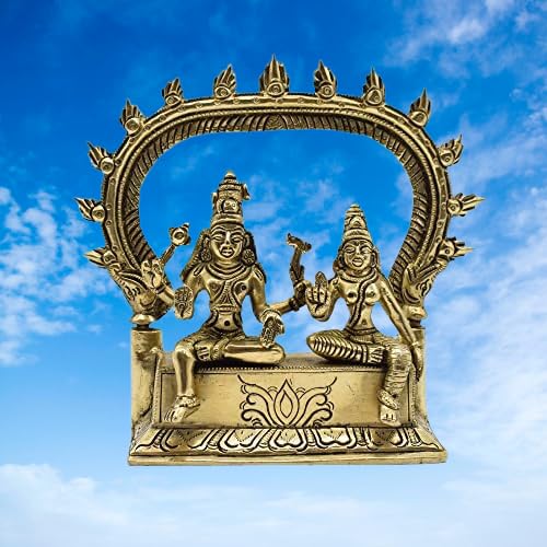 Lord Shiva Parvati Idol Pooja Room - God & Goddess Antique Statue God Idols